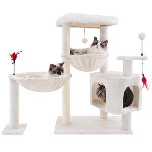 YOUPET 43.5" Cat Tree Tower With Cat Condo And Scratching Post For Indoor Cats,